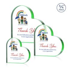 Davina Heart Full Color Green Abstract / Misc Crystal Award - Years of Service Awards 