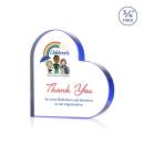 Davina Heart Full Color Blue Abstract / Misc Crystal Award