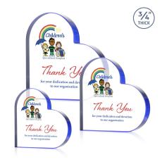 Davina Heart Full Color Blue Abstract / Misc Crystal Award - Years of Service Awards 