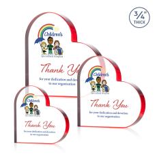 Davina Heart Full Color Red Abstract / Misc Crystal Award - Years of Service Awards 