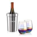 Milano Wine Cooler & Miami Stemless Wine Set