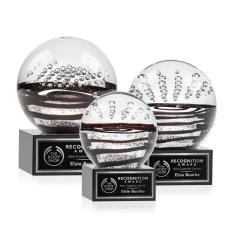 Serenity Black on Hancock Base Spheres Glass Award - Art Glass Awards