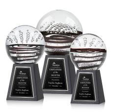 Serenity Black on Tall Marble Spheres Glass Award - Glass Awards