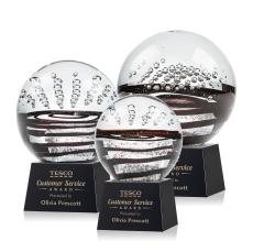 Serenity Black on Robson Base Spheres Glass Award - Glass Awards