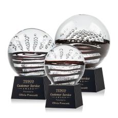 Serenity Black on Robson Base Spheres Glass Award - Art Glass Awards