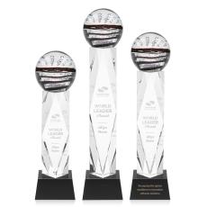 Serenity Black on Toscana Base Spheres Glass Award - Art Glass Awards
