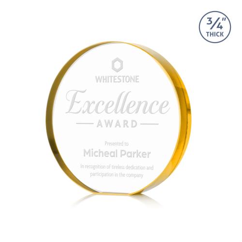 Corporate Awards - Crystal Awards - Gainsborough Gold Circle Crystal Award