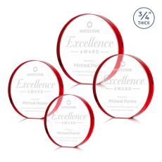 Gainsborough Red Circle Crystal Award - Employee Awards