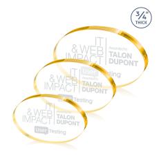 Baldus Oval Gold Circle Crystal Award - Crystal Awards