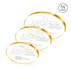 Baldus Oval Gold Circle Crystal Award - Employee Awards