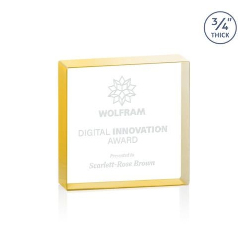 Corporate Awards - Crystal Awards - Upton Square Gold Crystal Award