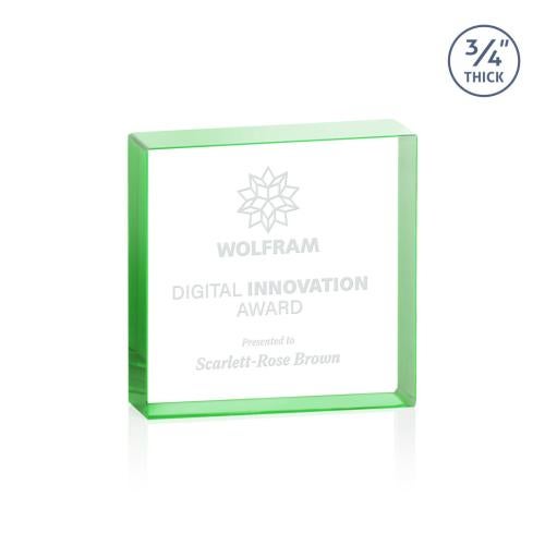 Corporate Awards - Crystal Awards - Upton Square Green Crystal Award