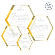 Gilford Hexagon Gold Crystal Award - Newest Additions