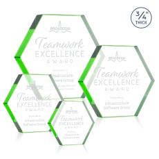 Gilford Hexagon Green Crystal Award - Newest Additions