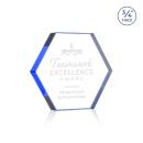Gilford Hexagon Blue Crystal Award
