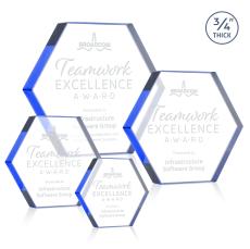 Gilford Hexagon Blue Crystal Award - Newest Additions
