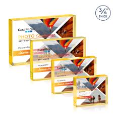 Verona Full Color Paperweight - Gold - Employee Awards