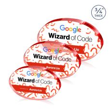 Baldus Oval Full Color Red Circle Crystal Award - Employee Awards