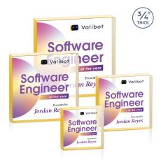 Upton Square Full Color Gold Crystal Award - Employee Awards