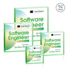 Upton Square Full Color Green Crystal Award - Employee Awards