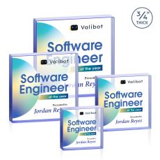 Upton Square Full Color Blue Crystal Award - Employee Awards