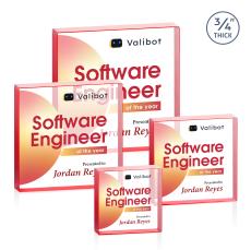 Upton Square Full Color Red Crystal Award - Employee Awards