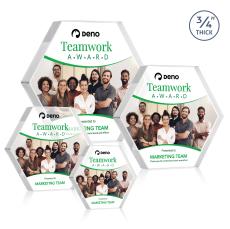 Gilford Hexagon Full Color Clear Crystal Award - Crystal Awards