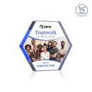 Gilford Hexagon Full Color Blue Crystal Award