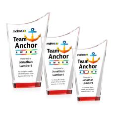 Burnett Full Color Red Peak Crystal Award - Sales Awards