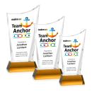 Burnett Full Color Amber on Newhaven Base Peak Crystal Award