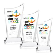 Burnett Full Color Clear on Newhaven Base Peak Crystal Award - Sales Awards