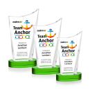 Burnett Full Color Green on Alberton Base Peak Crystal Award