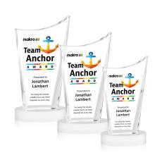 Burnett Full Color White on Alberton Base Peak Crystal Award - Sales Awards