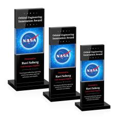 Basilia Full Color Black Obelisk Crystal Award - Sales Awards