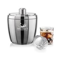 Pescara Ice Bucket & Woodward On-the-Rocks Set - Corporate Recognition Gifts