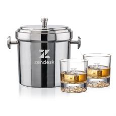 Milano Ice Bucket & Heathfield On-the-Rocks Set - Corporate Recognition Gifts
