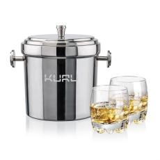 Milano Ice Bucket & Haddington On-the-Rocks Set - Etched Barware