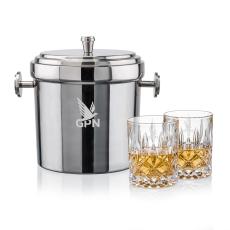 Milano Ice Bucket & RIEDEL Spey On-the-Rocks Set - Etched Barware