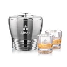 Genoa Ice Bucket & Blackwell On-the-Rocks Set - Etched Barware