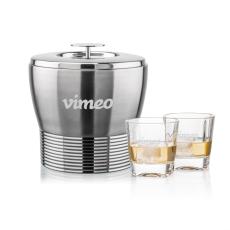 Genoa Ice Bucket & Kansas On-the-Rocks Set - Etched Barware