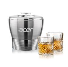 Genoa Ice Bucket & Milford On-the-Rocks Set - Corporate Recognition Gifts