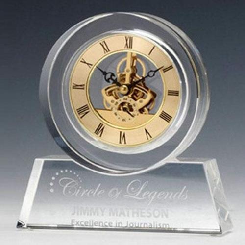 Corporate Gifts, Recognition Gifts and Desk Accessories - Clocks - Tondo Crystal Clock