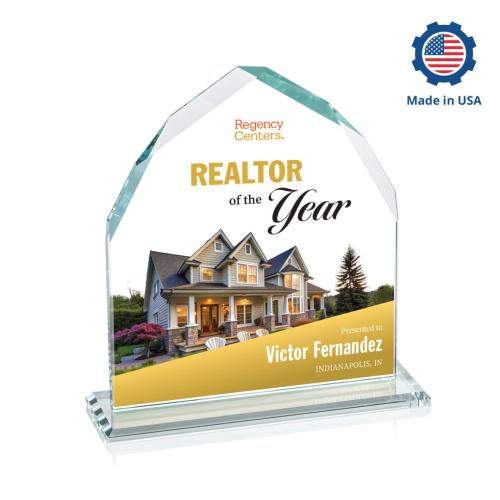 Corporate Awards - Crystal Awards - Montibello Full Color Arch & Crescent Crystal Award