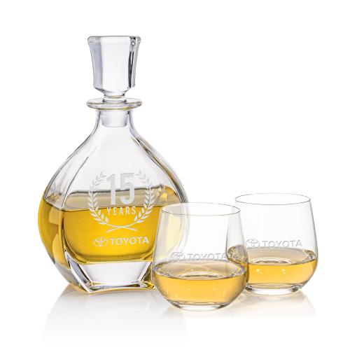 Corporate Recognition Gifts - Etched Barware - Oakville Decanter & Garland OTR Set