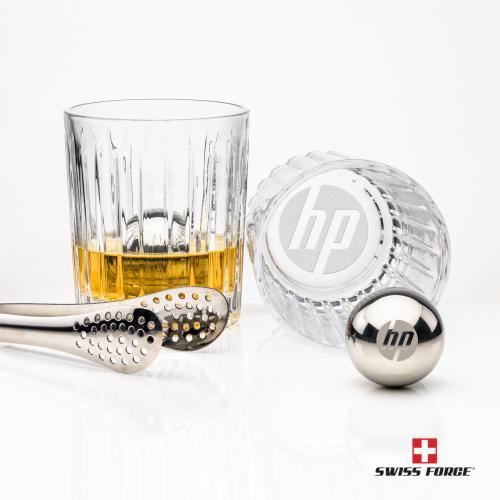 Corporate Recognition Gifts - Etched Barware - Swiss Force&reg; S/S Balls & 2 Hartmann OTR