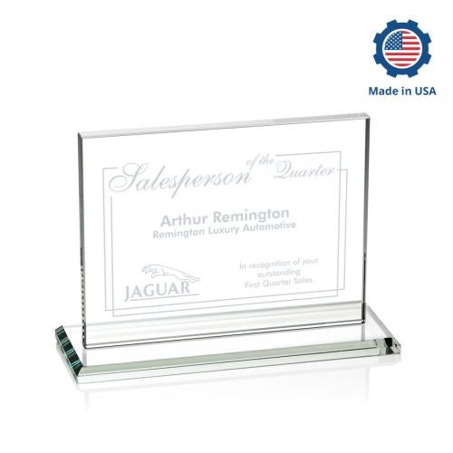 Corporate Awards - Crystal Awards - Emperor Made in USA (Horiz) Rectangle Crystal Award