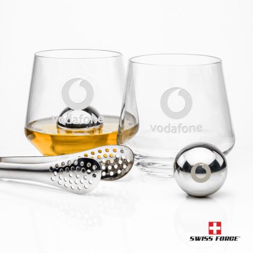 Corporate Recognition Gifts - Etched Barware - Swiss Force&reg; S/S Balls & 2 Sturgis OTR