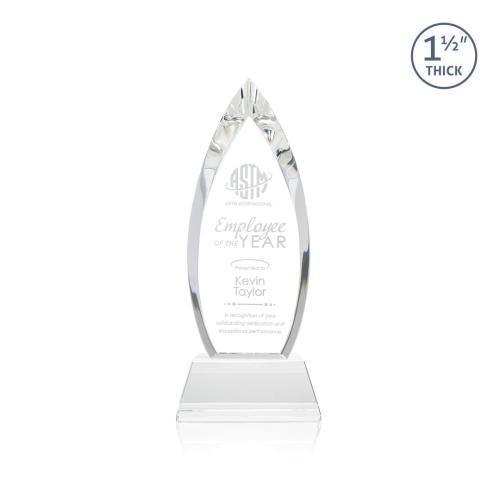Corporate Awards - Crystal Awards - Fortier Clear on Entwhistle Base Arch & Crescent Crystal Award