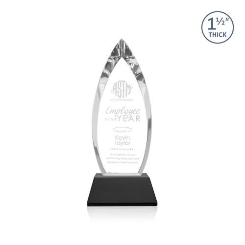 Corporate Awards - Crystal Awards - Fortier Black on Entwhistle Base Arch & Crescent Crystal Award