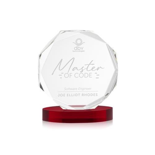 Corporate Awards - Crystal Awards - Acadian Red on Alberton Base Crystal Award